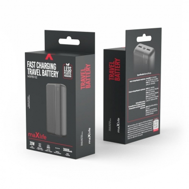 POWER BANK MAXLIFE MXPB-02  20W/30000mAhPD/QC 3.0