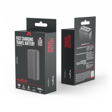 POWER BANK MAXLIFE MXPB-02  20W/30000mAhPD/QC 3.0
