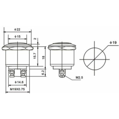 PRZEŁ. PBS-28B 2A/250V OFF-ON PLASKI