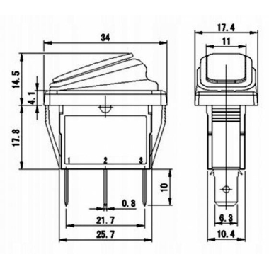 PRZEŁ. HERMETYCZNY 12V/SW-KCD3 R/KOLOR