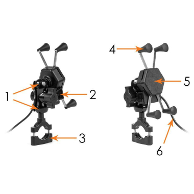 UCHWYT MOTOCYKLOWY RAM XL +ŁADOWARKA USB
