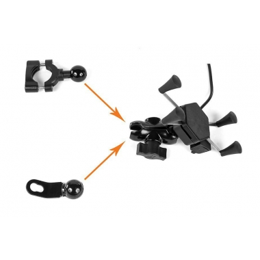 UCHWYT MOTOCYKLOWY RAM XL +ŁADOWARKA USB