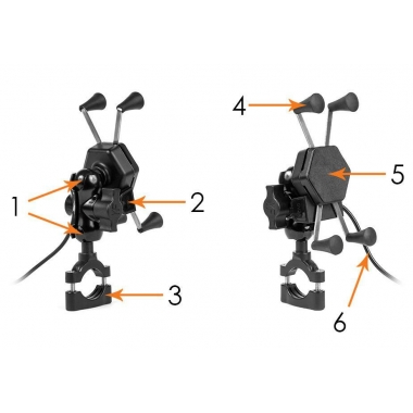 UCHWYT MOTOCYKLOWY RAM XL +ŁADOWARKA USB
