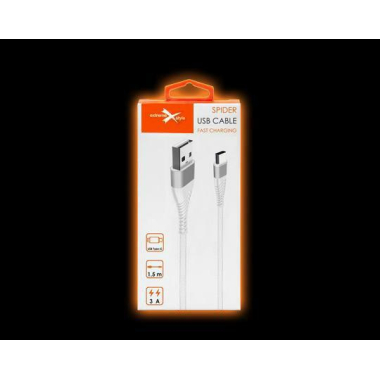 PRZEW. USB TYP C 1,5m SPIDER BIAŁY