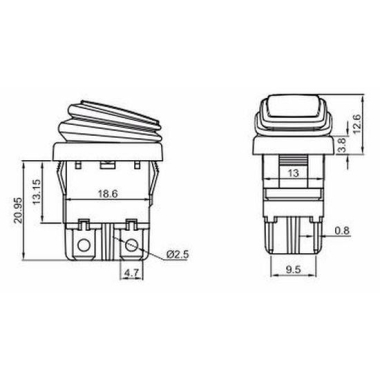 PRZEŁ. HERMETYCZNY 12V/SW-KCD6 R/KOLOR