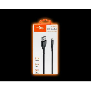 PRZEW. USB LIGHTING 3,0m SPIDER CZARNY3M IPHONE