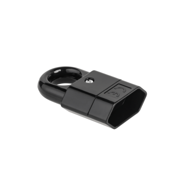 Gniazdo płaskie z uchwytem czarne GP2C-2