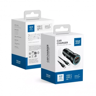 ŁAD. SAM. BLUESTAR USBA +USB C 30W+KAB.C AFC PPS