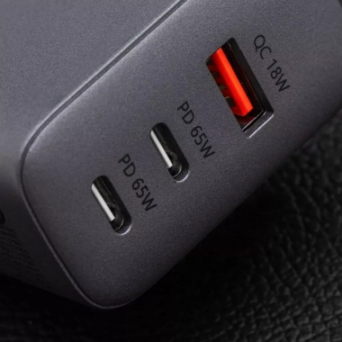 ŁAD. SIEĆ. FORCELL GaN 2xUSB C+A 65W QC4 VT-42B