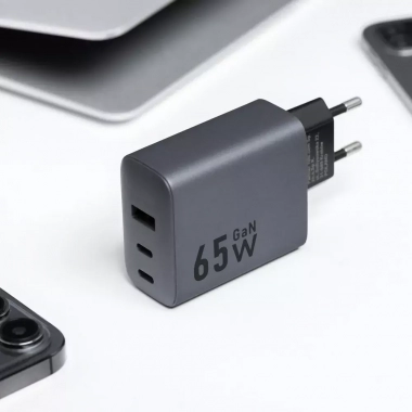 ŁAD. SIEĆ. FORCELL GaN 2xUSB C+A 65W QC4 VT-42B