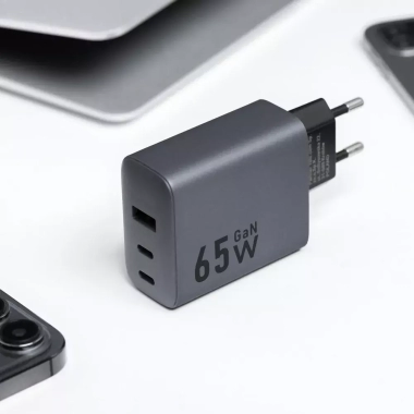 ŁAD. SIEĆ. FORCELL GaN 2xUSB C+A 65W QC4 VT-42B