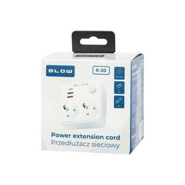 ROZGAŁ. R-20PR 2GN.+USB+USB-C BIAŁE
