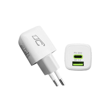 ŁAD. SIEĆ. LTC PD 20W USB-A/USB-C Gan  QC32-B WHITE