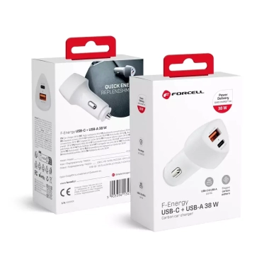 ŁAD. SAM. FORCELL USBA +USB C 38W F-ENERGY CARBON CC50